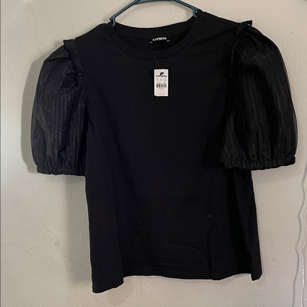 Express Black Puff Sleeve Top